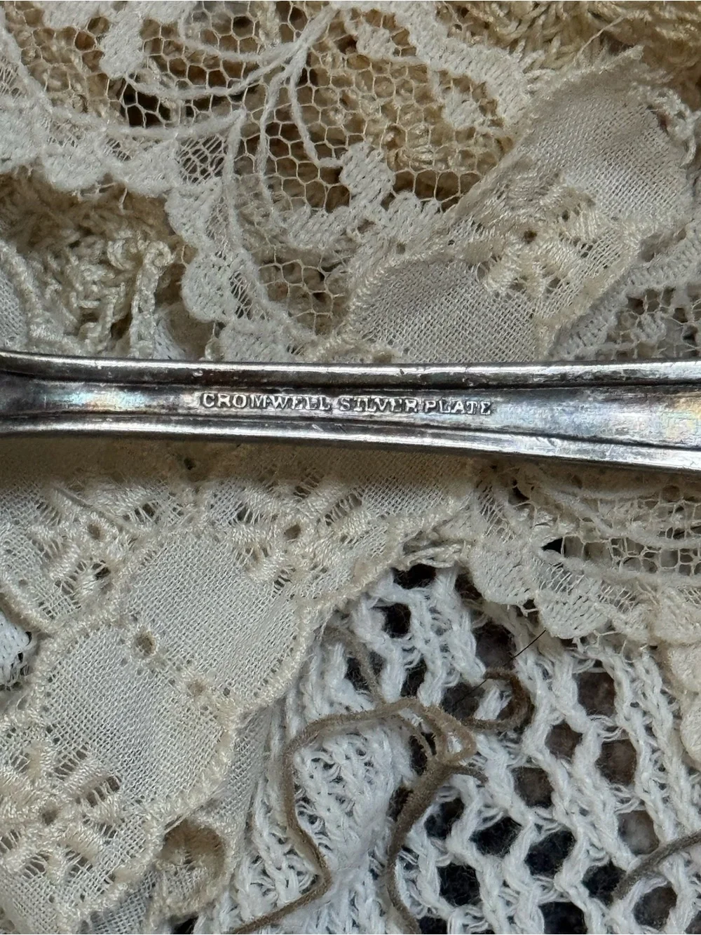 ROMWE Silver Ladle with Cream Lace Accents